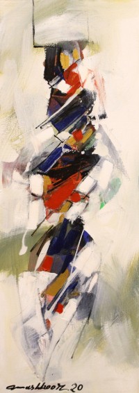 Mashkoor Raza, 36 x 12 Inch, Oil on Canvas, Abstract Painting, AC-MR-405